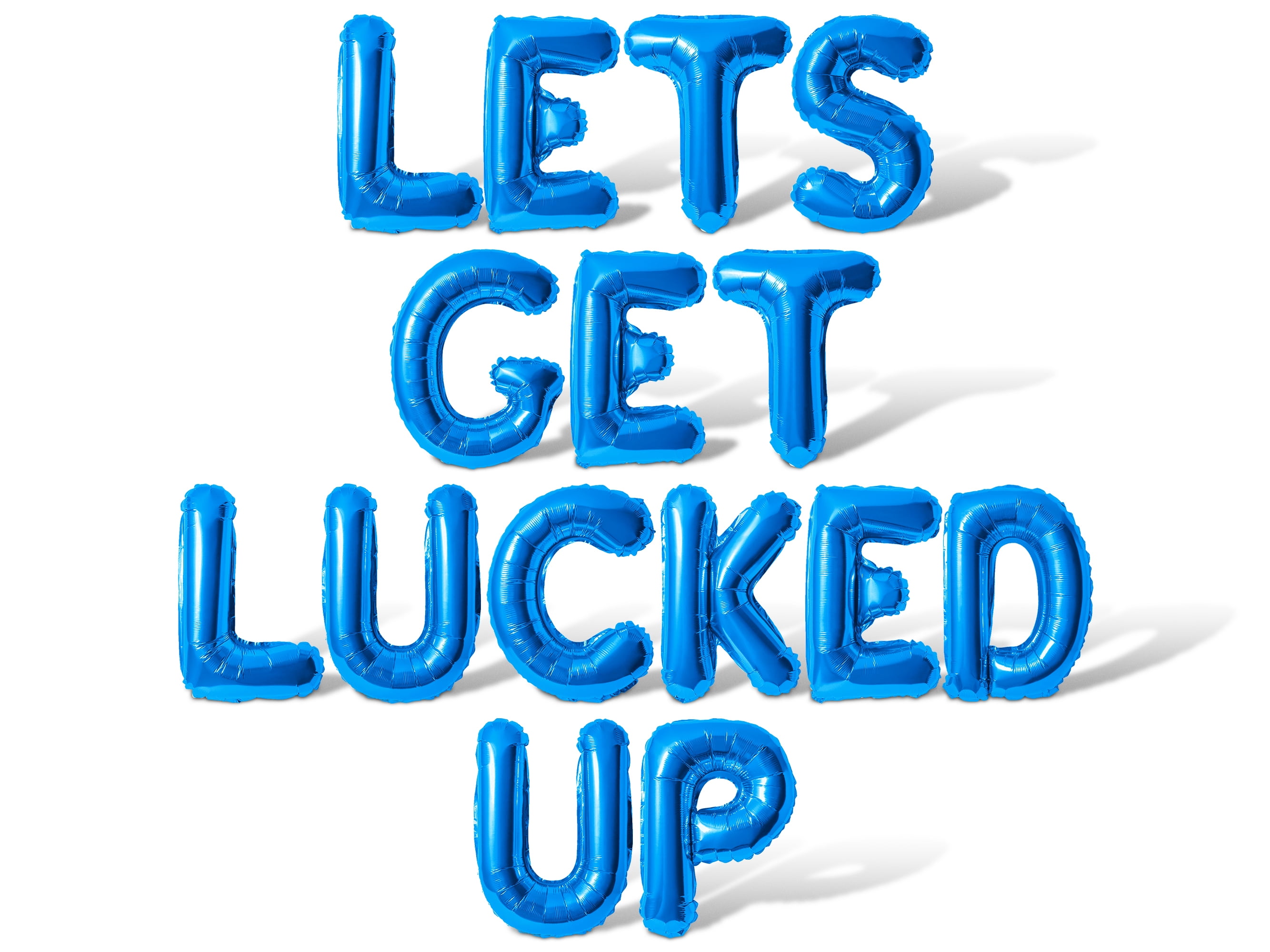Letter Balloons - LETS GET LUCKED UP 16" Inch Alphabet Letters Foil Mylar Balloon St. Patrick's Day Party Banner (Blue)