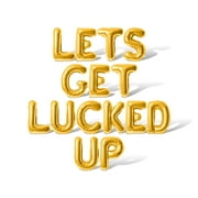 Letter Balloons - LETS GET LUCKED UP 16" Inch Alphabet Letters Foil Mylar Balloon St. Patrick's Day Party Banner (Gold)