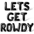 thumbnail image 1 of Letter Balloons - LETS GET ROWDY 16" Inch Alphabet Letters Foil Mylar Balloon Bachelorette Party Banner (Black), 1 of 5