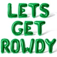 thumbnail image 1 of Letter Balloons - LETS GET ROWDY 16" Inch Alphabet Letters Foil Mylar Balloon Bachelorette Party Banner (Green), 1 of 5