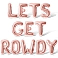 thumbnail image 1 of Letter Balloons - LETS GET ROWDY 16" Inch Alphabet Letters Foil Mylar Balloon Bachelorette Party Banner (Rose Gold), 1 of 5