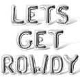 thumbnail image 1 of Letter Balloons - LETS GET ROWDY 16" Inch Alphabet Letters Foil Mylar Balloon Bachelorette Party Banner (Silver), 1 of 5