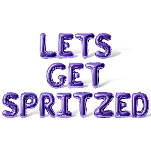 Letter Balloons - LETS GET SPRITZED 16" Inch Alphabet Letters Foil Mylar Balloon Bachelorette Party Banner (Purple)