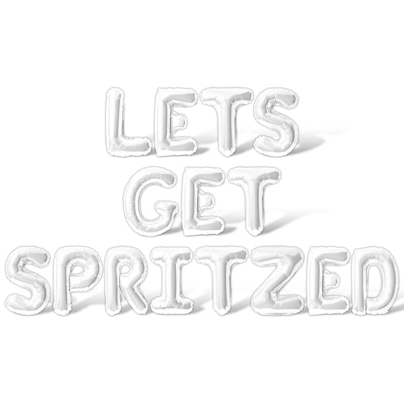 Letter Balloons - LETS GET SPRITZED 16" Inch Alphabet Letters Foil Mylar Balloon Bachelorette Party Banner (White)