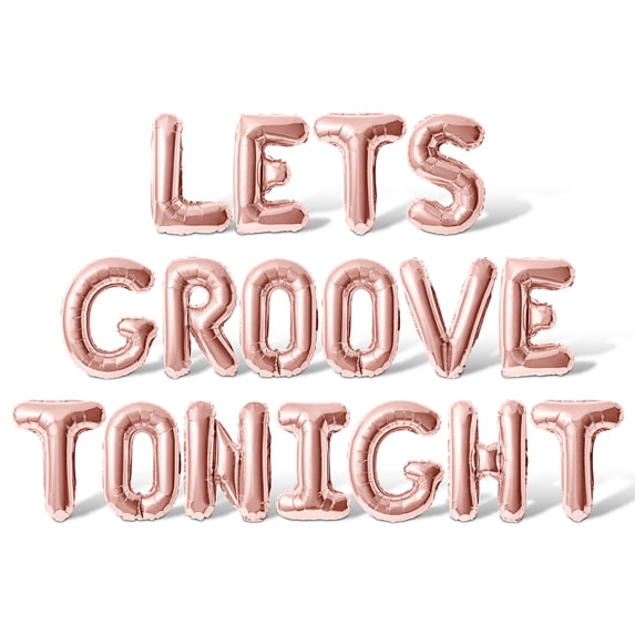 Letter Balloons - LETS GROOVE TONIGHT 16" Inch Alphabet Letters Foil Mylar Balloon Birthday Banner (Rose Gold)