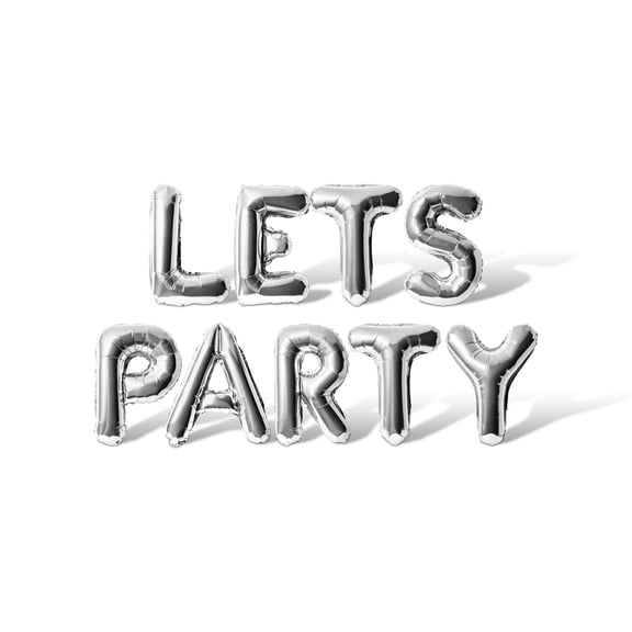 Letter Balloons - LETS PARTY 16" Inch Alphabet Letters Foil Mylar Balloon Bachelorette or Bridal Shower Party Banner (Silver)