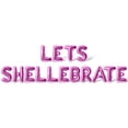 thumbnail image 1 of Letter Balloons - LETS SHELLEBRATE 16" Inch Alphabet Letters Foil Mylar Balloon Bachelorette Party Banner (Pink), 1 of 5