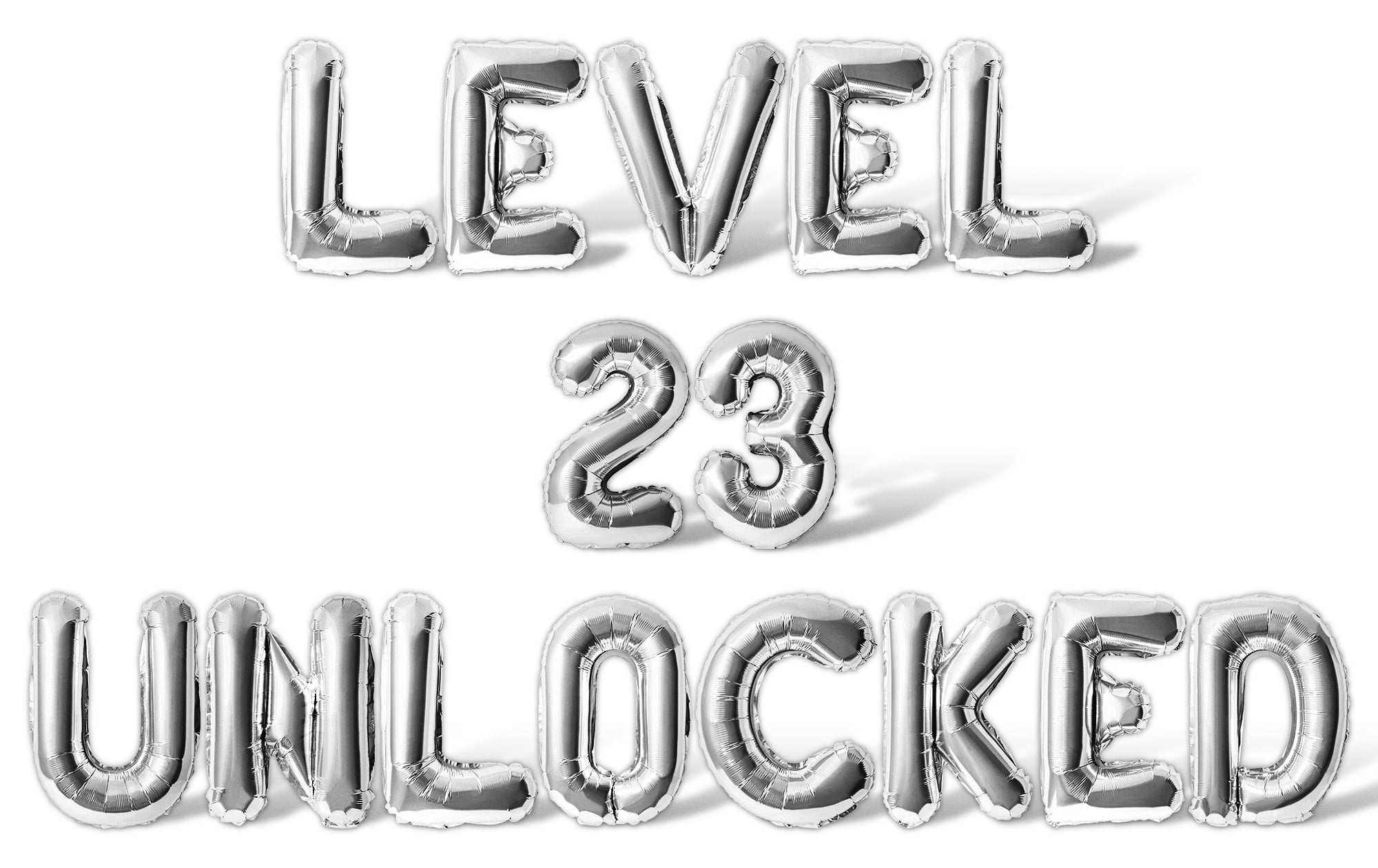 Letter Balloons LEVEL 23 UNLOCKED 16" Inch Alphabet Letters Foil