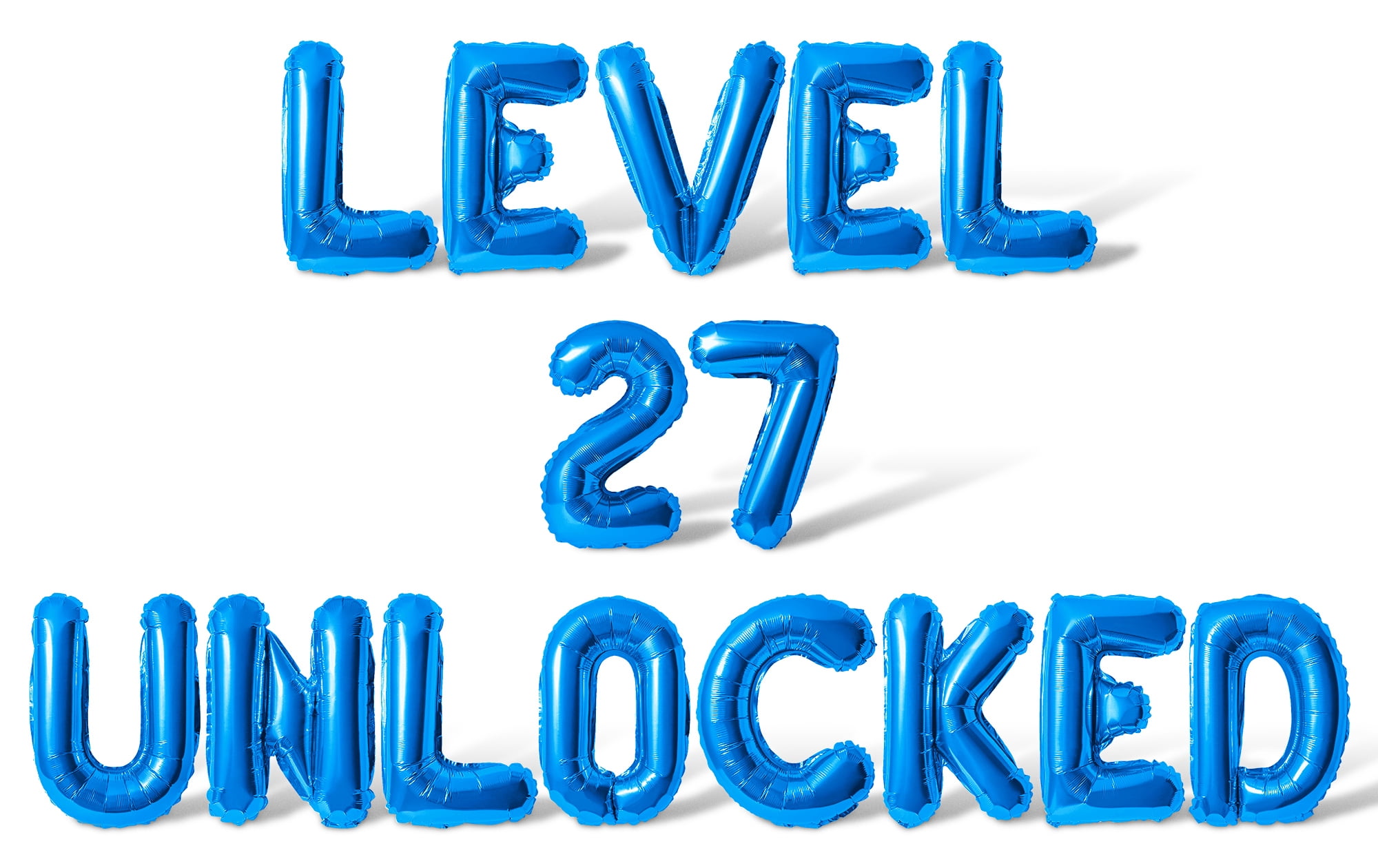 Letter Balloons - LEVEL 27 UNLOCKED 16" Inch Alphabet Letters Foil Mylar Balloon 27th Birthday Party Banner (Blue)