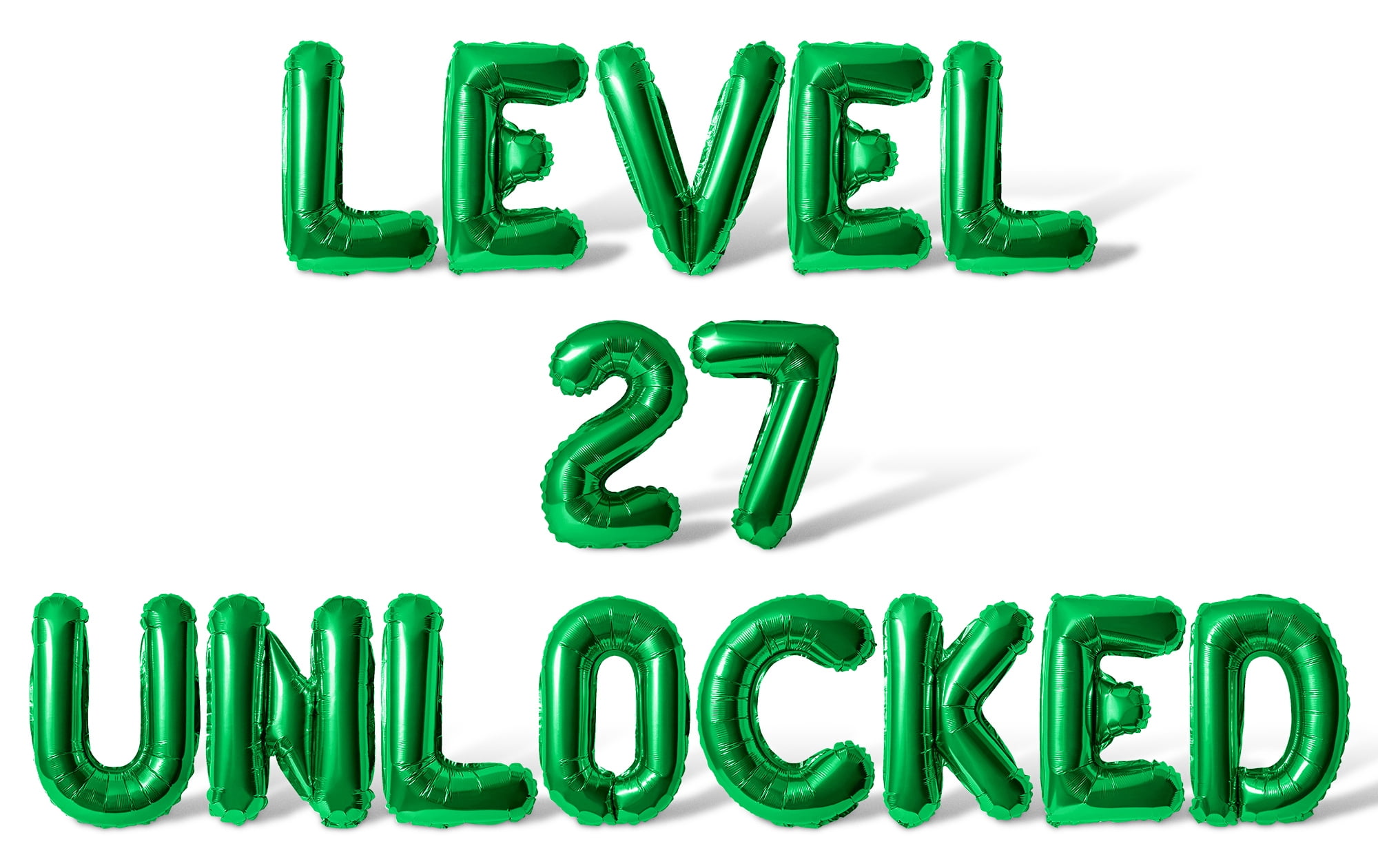 Letter Balloons - LEVEL 27 UNLOCKED 16" Inch Alphabet Letters Foil Mylar Balloon 27th Birthday Party Banner (Green)