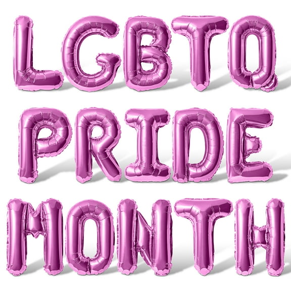 Letter Balloons - LGBTQ PRIDE MONTH 16" Inch Alphabet Letters Foil Mylar Balloon Pride Month Party Banner (Pink)
