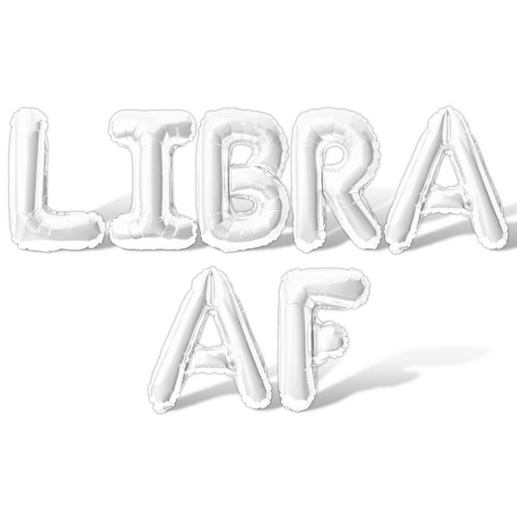 Letter Balloons - LIBRA AF 16" Inch Alphabet Letters Foil Mylar Balloon Libra Birthday Party Banner (White)