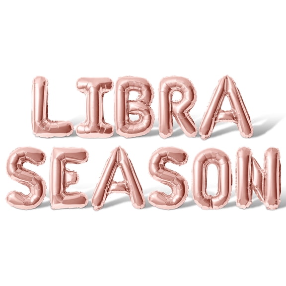 Letter Balloons - LIBRA SEASON 16" Inch Alphabet Letters Foil Mylar Balloon Libra Birthday Party Banner (Rose Gold)