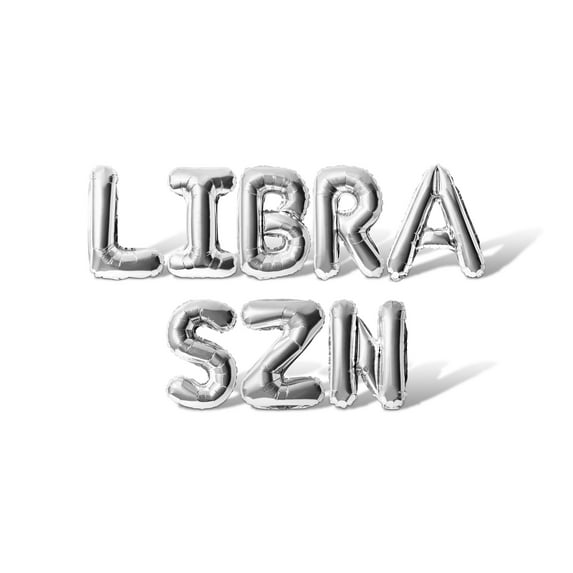 Letter Balloons - LIBRA SZN 16" Inch Alphabet Letters Foil Mylar Balloon Birthday Party Banner (Silver)