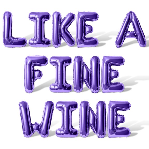 Letter Balloons - LIKE A FINE WINE 16" Inch Alphabet Letters Foil Mylar Balloon Birthday Party Banner (Purple)