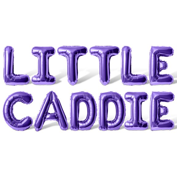 Letter Balloons - LITTLE CADDIE 16" Inch Alphabet Letters Foil Mylar Balloon Child Golf-Themed Birthday Party Banner (Purple)