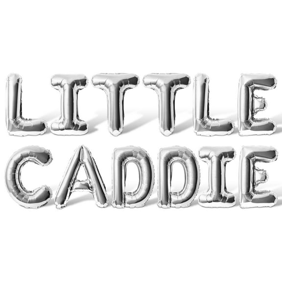 Letter Balloons - LITTLE CADDIE 16" Inch Alphabet Letters Foil Mylar Balloon Child Golf-Themed Birthday Party Banner (Silver)