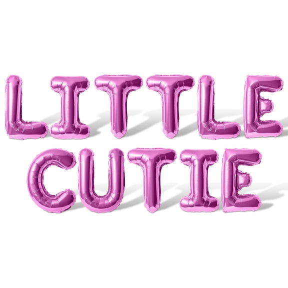 Letter Balloons - LITTLE CUTIE 16" Inch Alphabet Letters Foil Mylar Balloon Kid Birthday Party Banner (Pink)