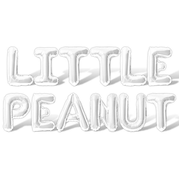 Letter Balloons - LITTLE PEANUT 16" Inch Alphabet Letters Foil Mylar Balloon Baby Shower Party Banner (White)