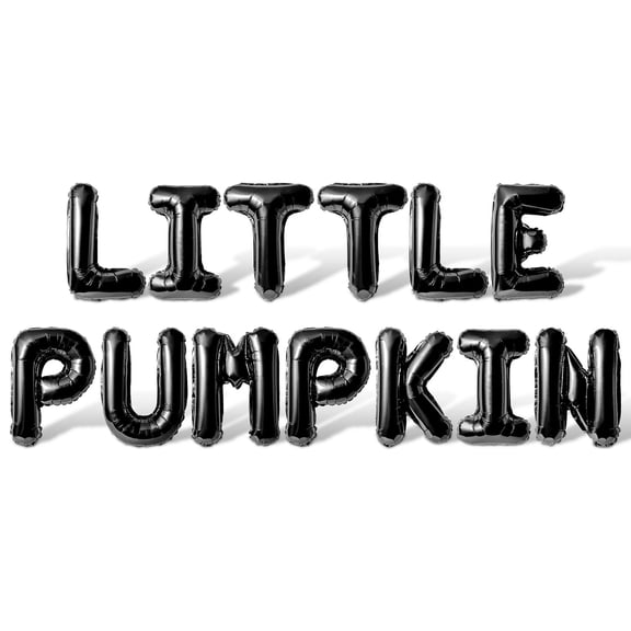 Letter Balloons - LITTLE PUMPKIN 16" Inch Alphabet Letters Foil Mylar Balloon Baby Shower Party Banner (Black)