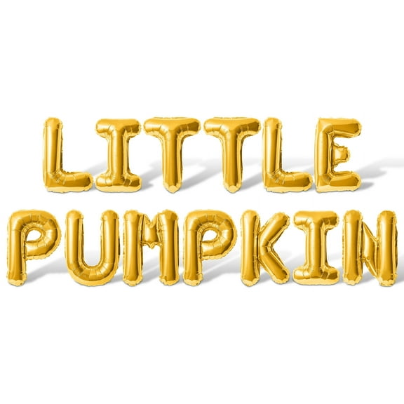 Letter Balloons - LITTLE PUMPKIN 16" Inch Alphabet Letters Foil Mylar Balloon Baby Shower Party Banner (Gold)