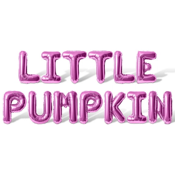 Letter Balloons - LITTLE PUMPKIN 16" Inch Alphabet Letters Foil Mylar Balloon Baby Shower Party Banner (Pink)