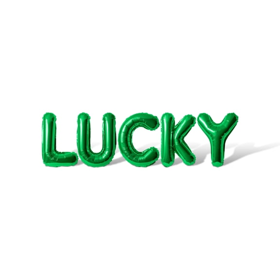 Letter Balloons - LUCKY 16" Inch Alphabet Letters Foil Mylar Balloon St. Patrick's Day Party Banner (Green)