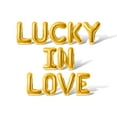 thumbnail image 1 of Letter Balloons - LUCKY IN LOVE 16" Inch Alphabet Letters Foil Mylar Balloon Bachelorette or Bridal Shower Party Banner (Gold), 1 of 5