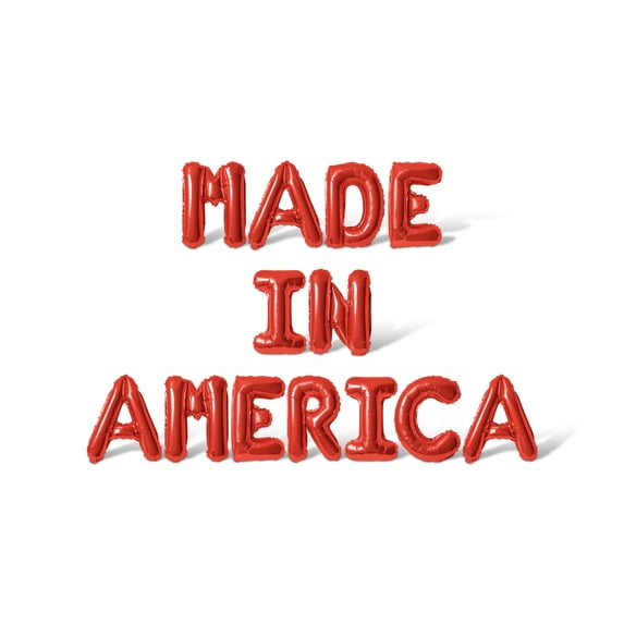 Letter Balloons - MADE IN AMERICA 16" Inch Alphabet Letters Foil Mylar Balloon 4th of July Party Banner (Red)