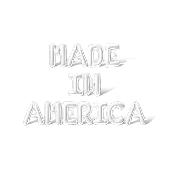 Letter Balloons - MADE IN AMERICA 16" Inch Alphabet Letters Foil Mylar Balloon 4th of July Party Banner (White)