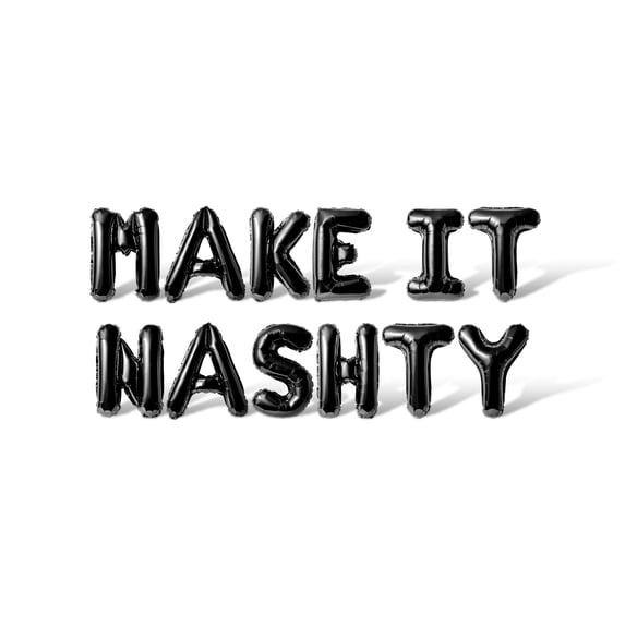 Letter Balloons - MAKE IT NASHTY 16" Inch Alphabet Letters Foil Mylar Balloon Bachelorette or Bridal Shower Party Banner (Black)