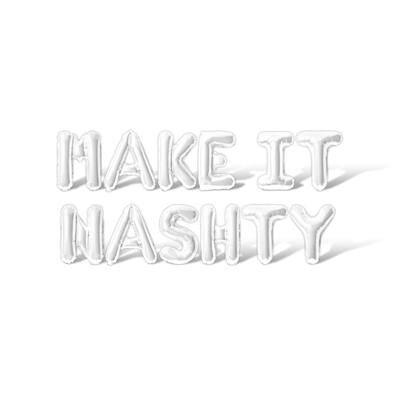 Letter Balloons - MAKE IT NASHTY 16" Inch Alphabet Letters Foil Mylar Balloon Bachelorette or Bridal Shower Party Banner (White)