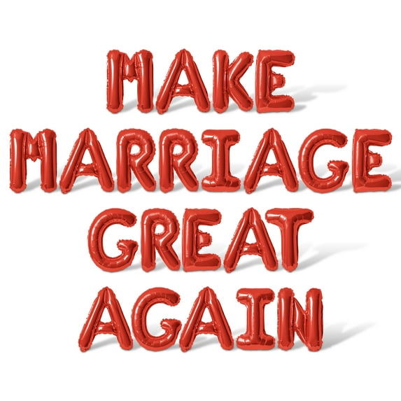 Letter Balloons - MAKE MARRIAGE GREAT AGAIN 16" Inch Alphabet Letters Foil Mylar Balloon Engagement Party Banner (Red)