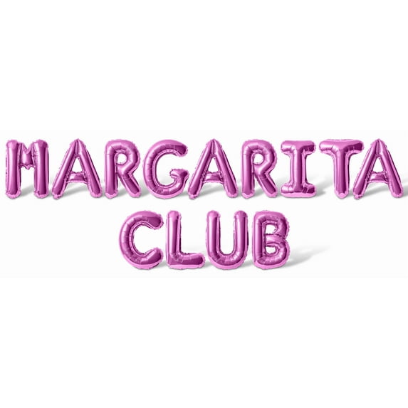 Letter Balloons - MARGARITA CLUB 16" Inch Alphabet Letters Foil Mylar Balloon Bachelorette Party Banner (Pink)