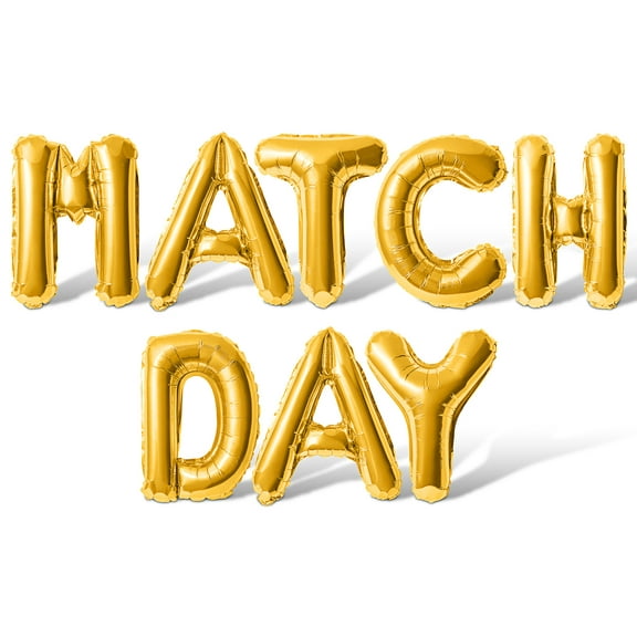 Letter Balloons - MATCH DAY 16" Inch Alphabet Letters Foil Mylar Balloon Medical Residency Match Day Party Banner (Gold)