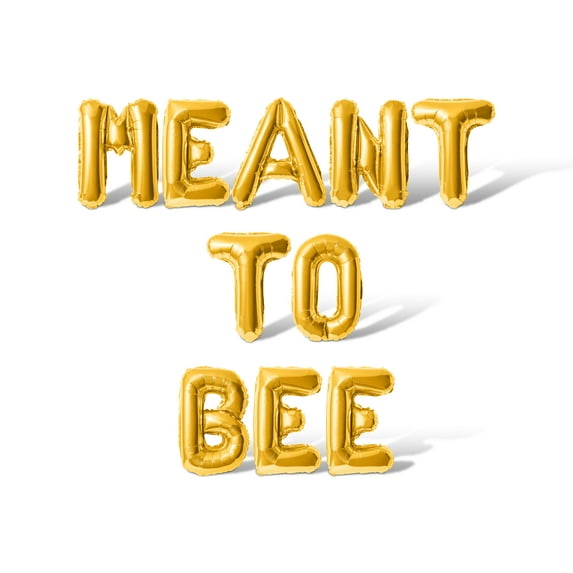 Letter Balloons - MEANT TO BEE 16" Inch Alphabet Letters Foil Mylar Balloon Bachelorette or Bridal Shower Party Banner (Gold)