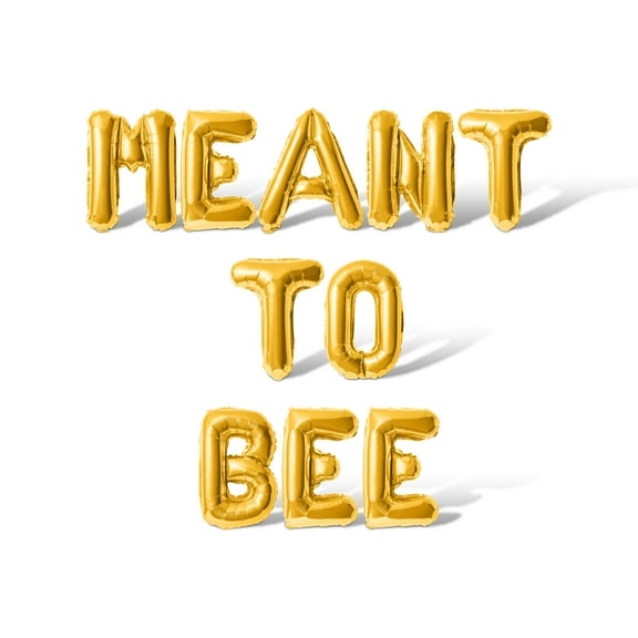 Letter Balloons - MEANT TO BEE 16" Inch Alphabet Letters Foil Mylar Balloon Bachelorette or Bridal Shower Party Banner (Gold)
