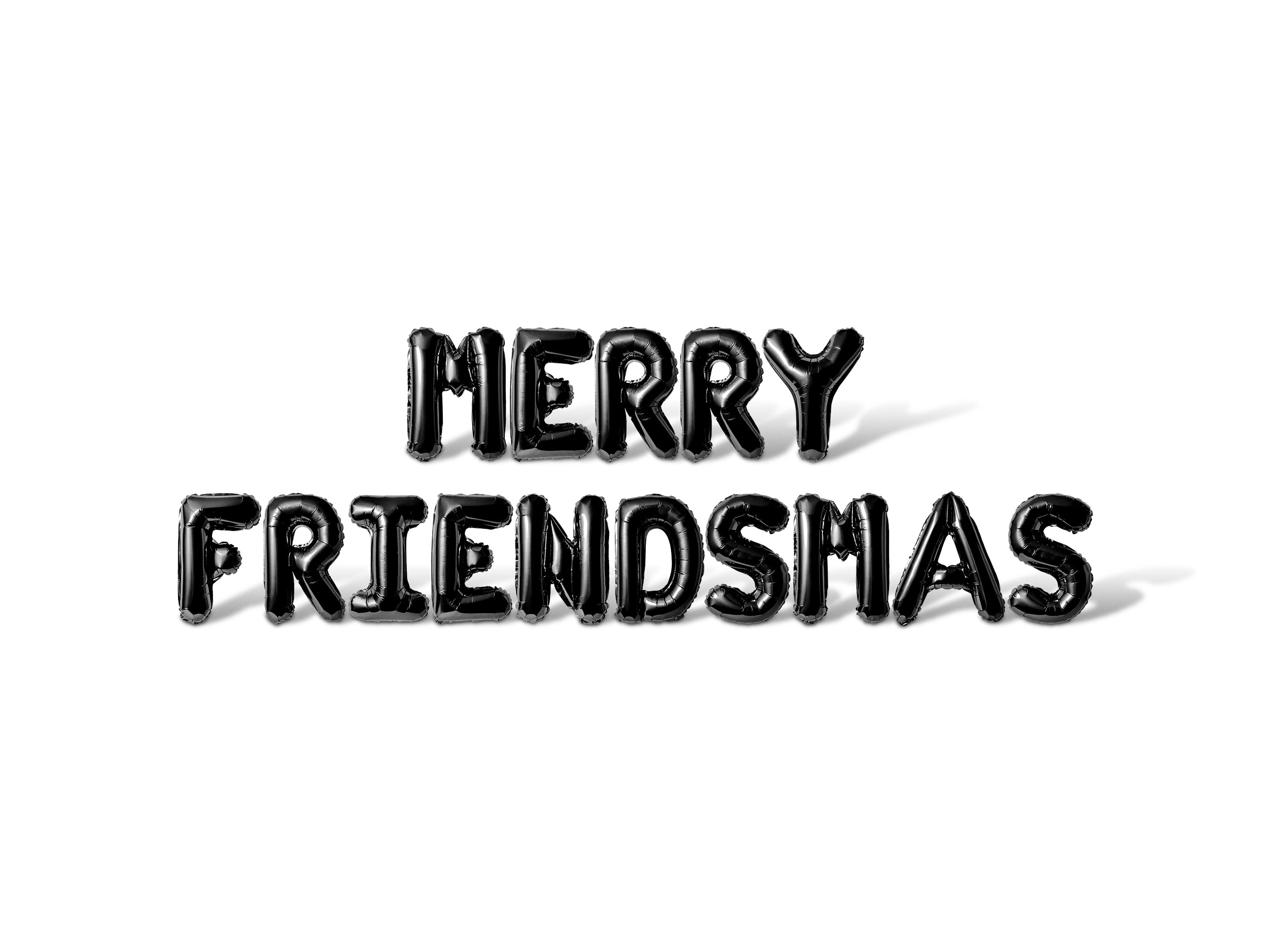 Letter Balloons - MERRY FRIENDSMAS 16" Inch Alphabet Letters Foil Mylar Balloon Christmas Party Banner (Black)
