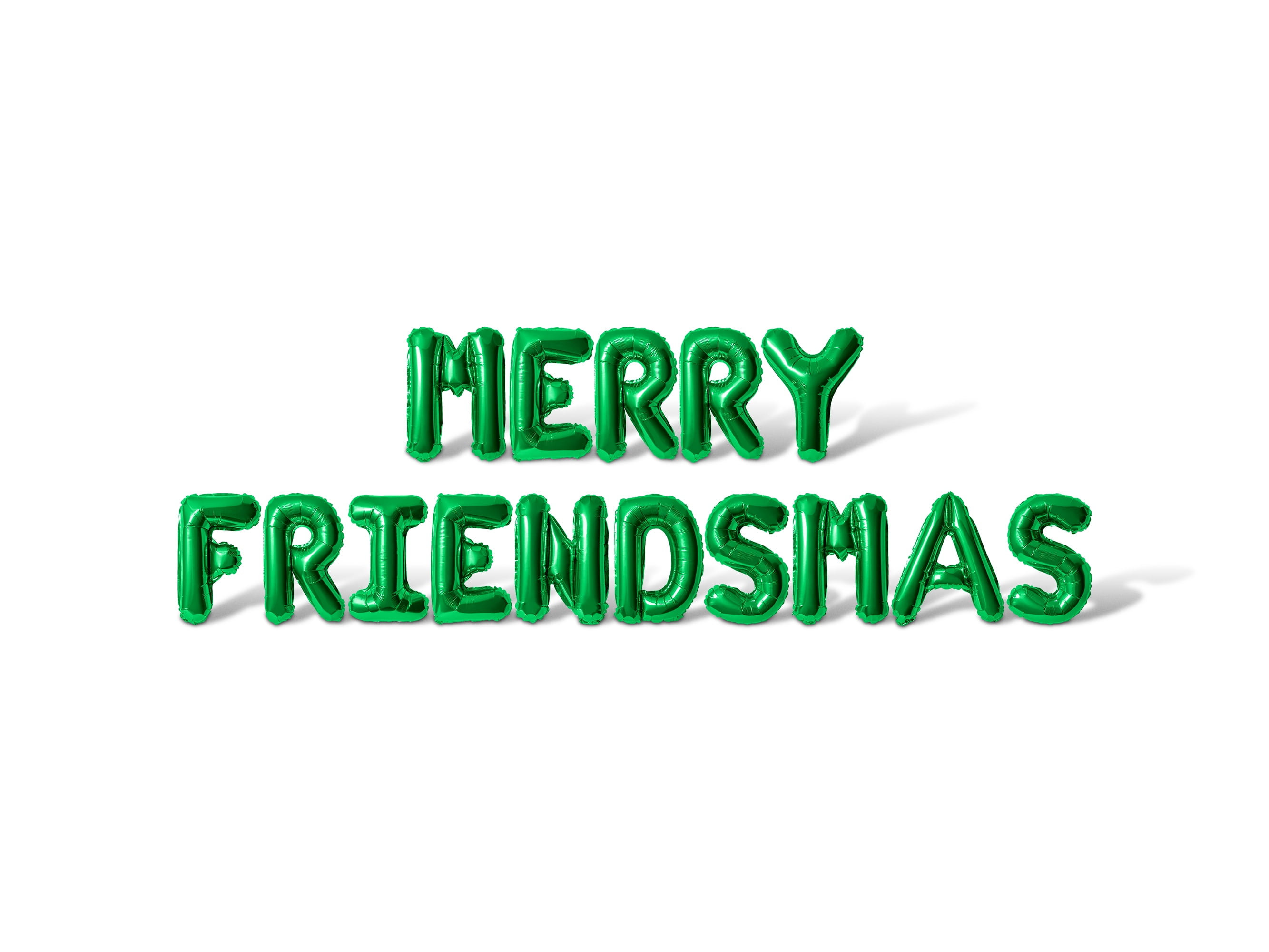 Letter Balloons - MERRY FRIENDSMAS 16" Inch Alphabet Letters Foil Mylar Balloon Christmas Party Banner (Green)