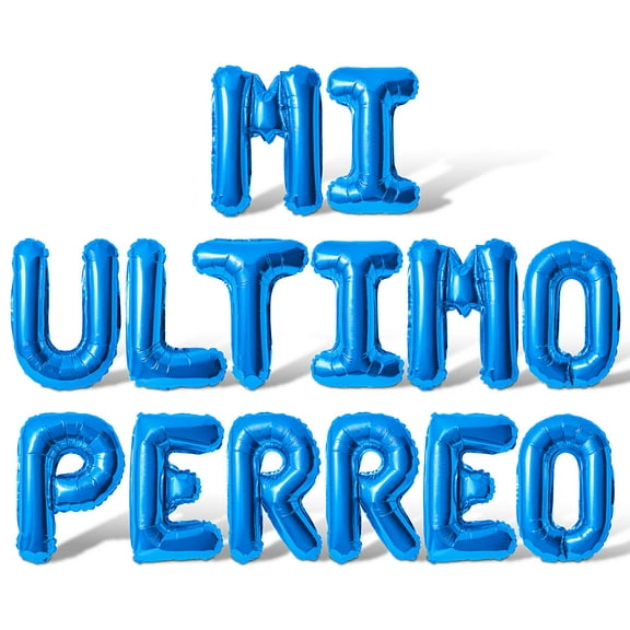Letter Balloons - MI ULTIMO PERREO 16" Inch Alphabet Letters Foil Mylar Balloon Bachelorette Party Banner (Blue)