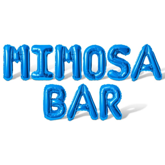 Letter Balloons - MIMOSA BAR 16" Inch Alphabet Letters Foil Mylar Balloon Bachelorette Party Banner (Blue)