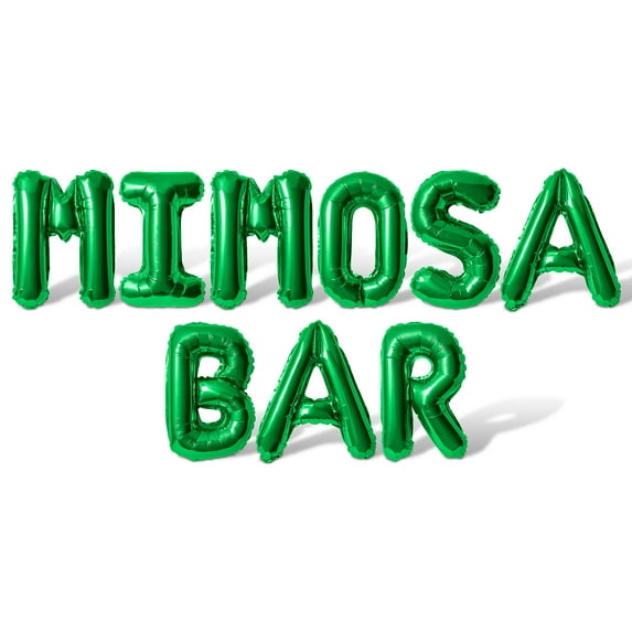 Letter Balloons - MIMOSA BAR 16" Inch Alphabet Letters Foil Mylar Balloon Bachelorette Party Banner (Green)