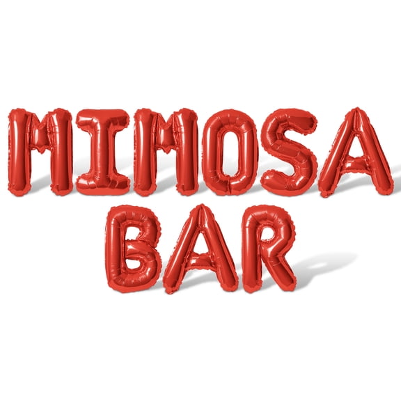 Letter Balloons - MIMOSA BAR 16" Inch Alphabet Letters Foil Mylar Balloon Bachelorette Party Banner (Red)