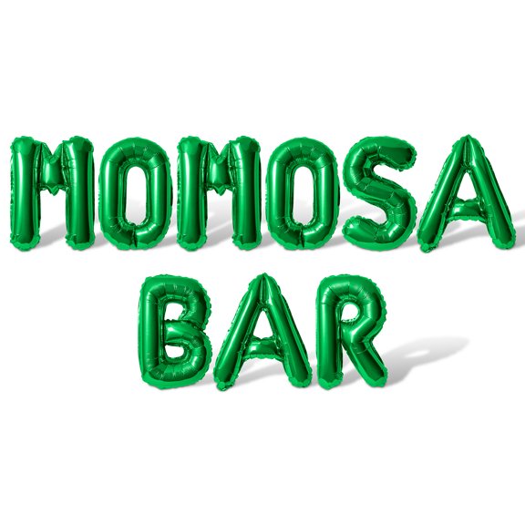 Letter Balloons - MOMOSA BAR 16" Inch Alphabet Letters Foil Mylar Balloon Wedding Shower Party Banner (Green)