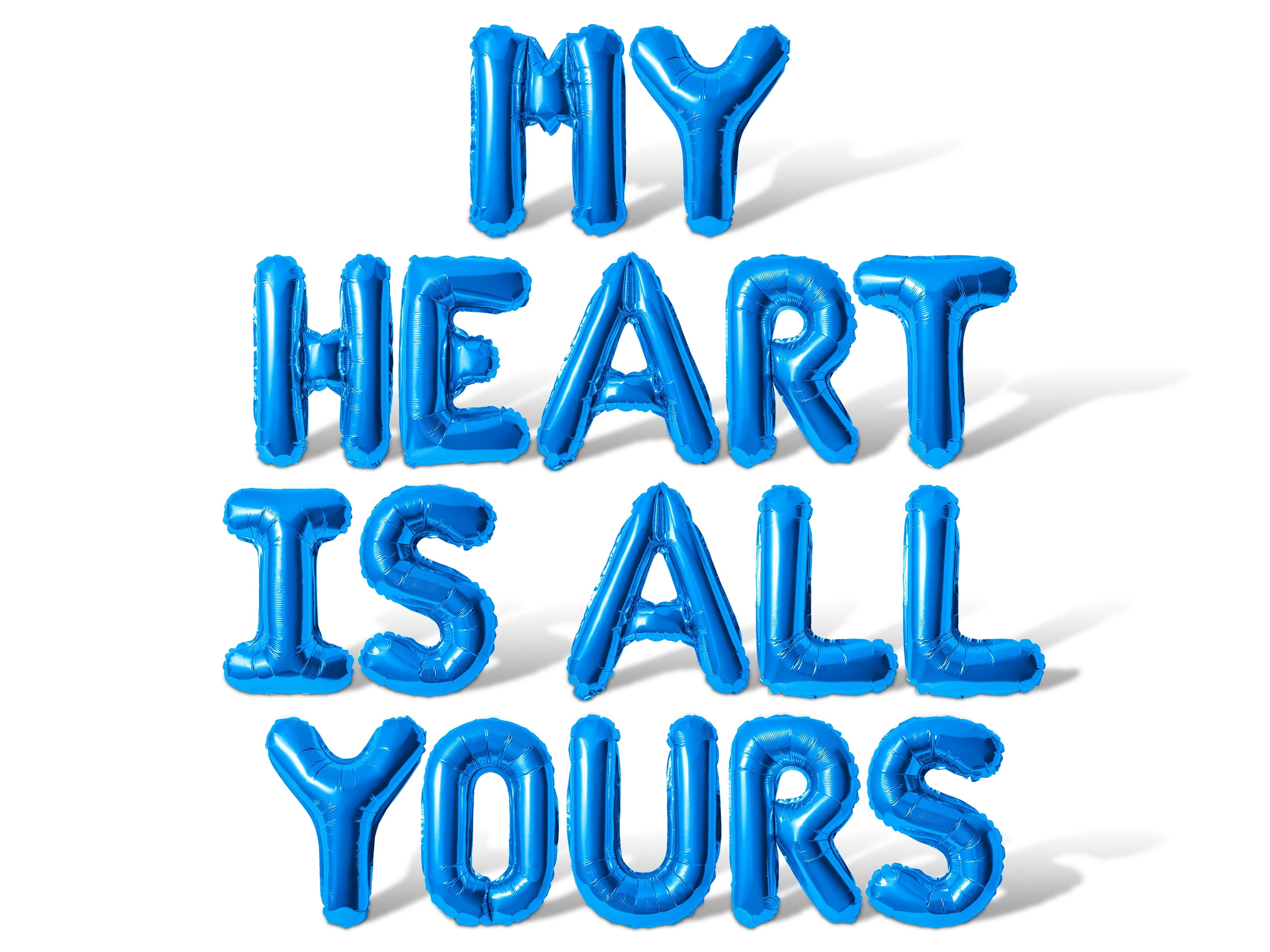 Letter Balloons - MY HEART IS ALL YOURS 16" Inch Alphabet Letters Foil Mylar Balloon Valentine's Day or Wedding Party Banner (Blue)