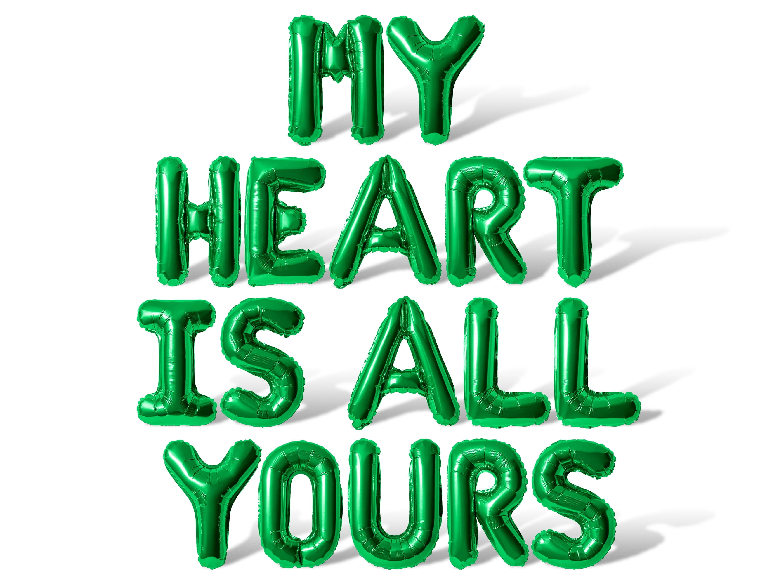 Letter Balloons - MY HEART IS ALL YOURS 16" Inch Alphabet Letters Foil Mylar Balloon Valentine's Day or Wedding Party Banner (Green)