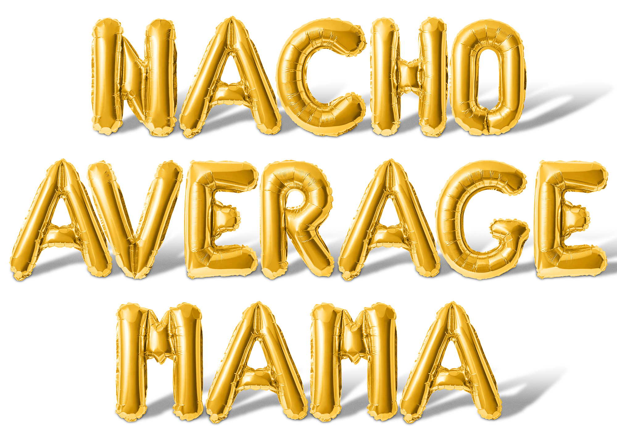 Letter Balloons - NACHO AVERAGE MAMA 16" Inch Alphabet Letters Foil Mylar Balloon Baby Shower Party Banner (Gold)