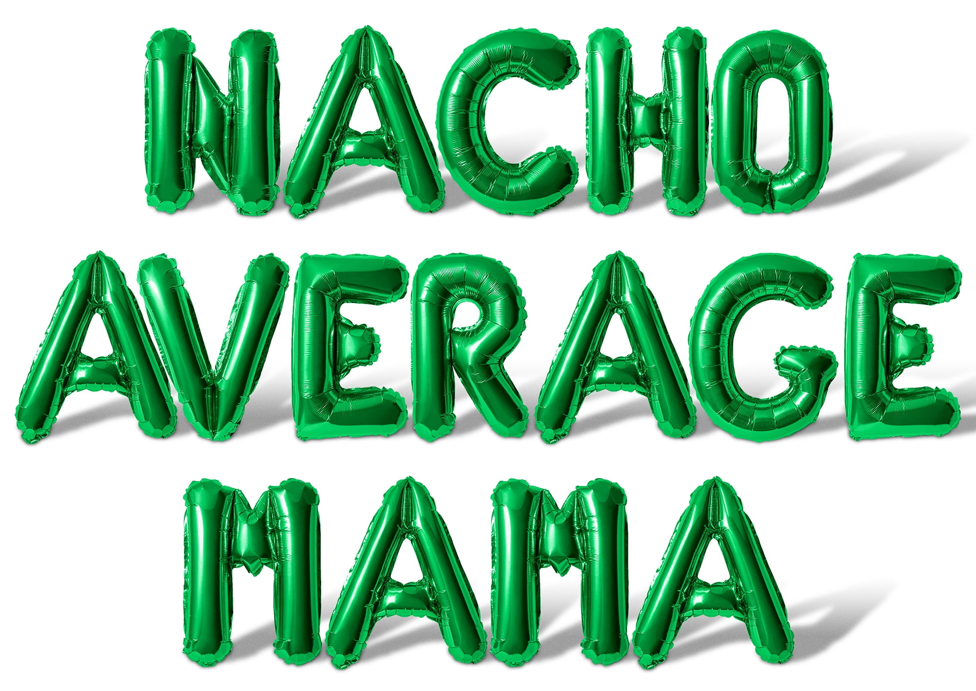 Letter Balloons - NACHO AVERAGE MAMA 16" Inch Alphabet Letters Foil Mylar Balloon Baby Shower Party Banner (Green)