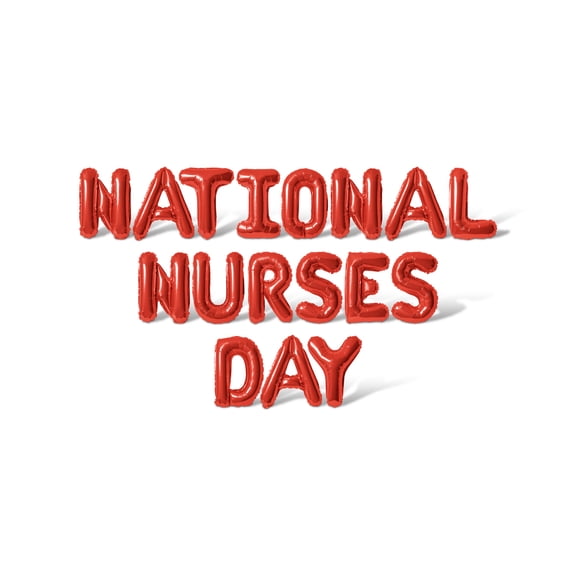 Letter Balloons - NATIONAL NURSES DAY 16" Inch Alphabet Letters Foil Mylar Balloon Nurse Appreciation Party Banner (Red)