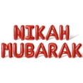 thumbnail image 1 of Letter Balloons - NIKAH MUBARAK 16" Inch Alphabet Letters Foil Mylar Balloon Nikah Party Banner (Red), 1 of 5